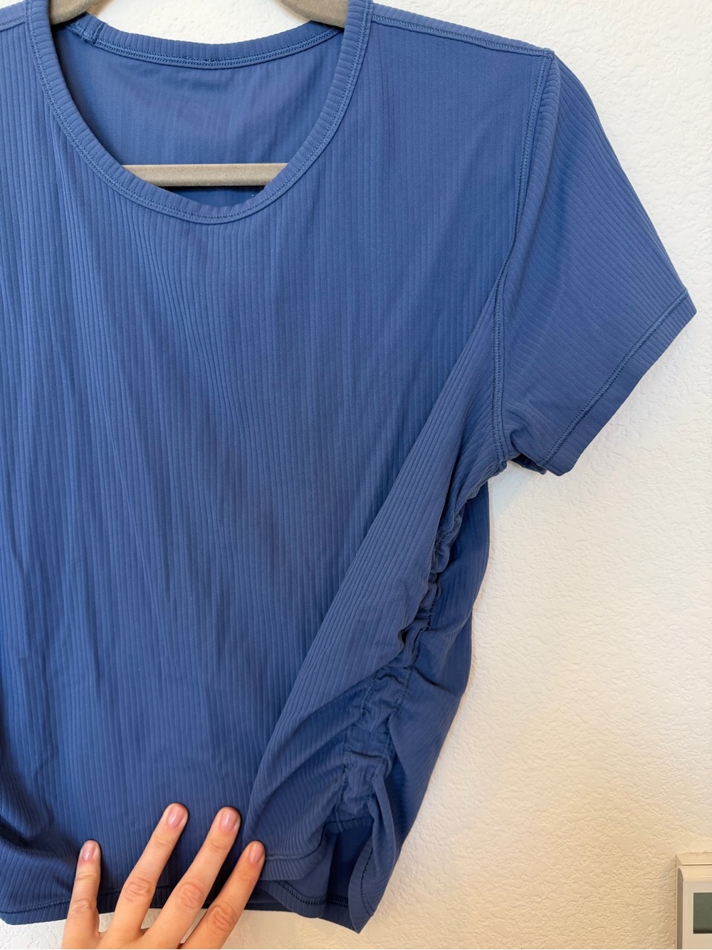Lululemon Women's All It Takes Tee - Ribbed Nulu - Pitch Blue - Picture 4 of 4